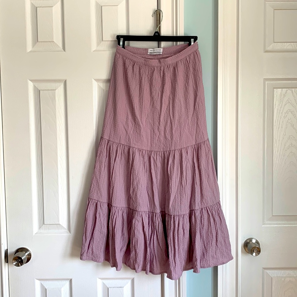 Urban Outfitters Mauve Pink Tiered Midi Skirt